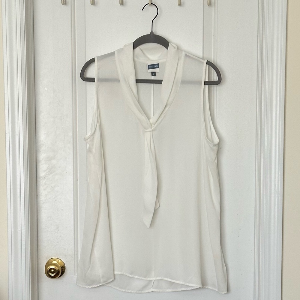 Sailor Tie Sleeveless Blouse | Sheer Fabric | Meri Skye
